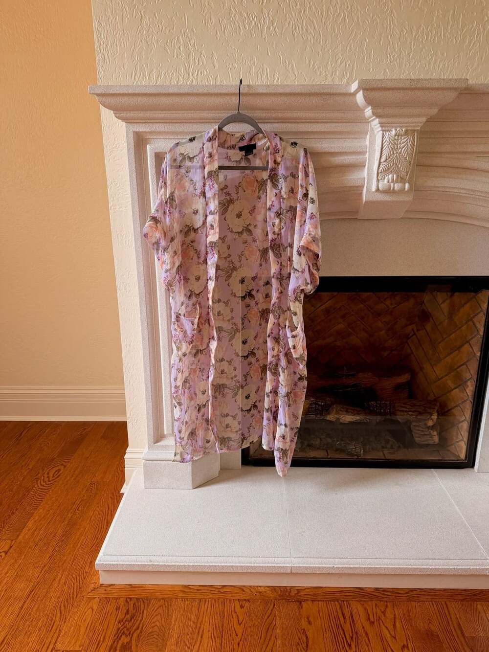 Steve Madden Lilac Floral Duster Kimono Cardigan